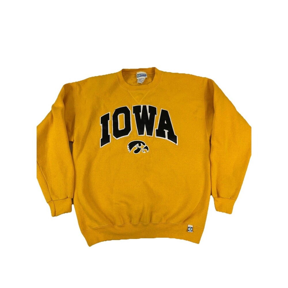 Vintage Iowa Hawkeyes Discus Athletic Embossed Sweatshirt Size M